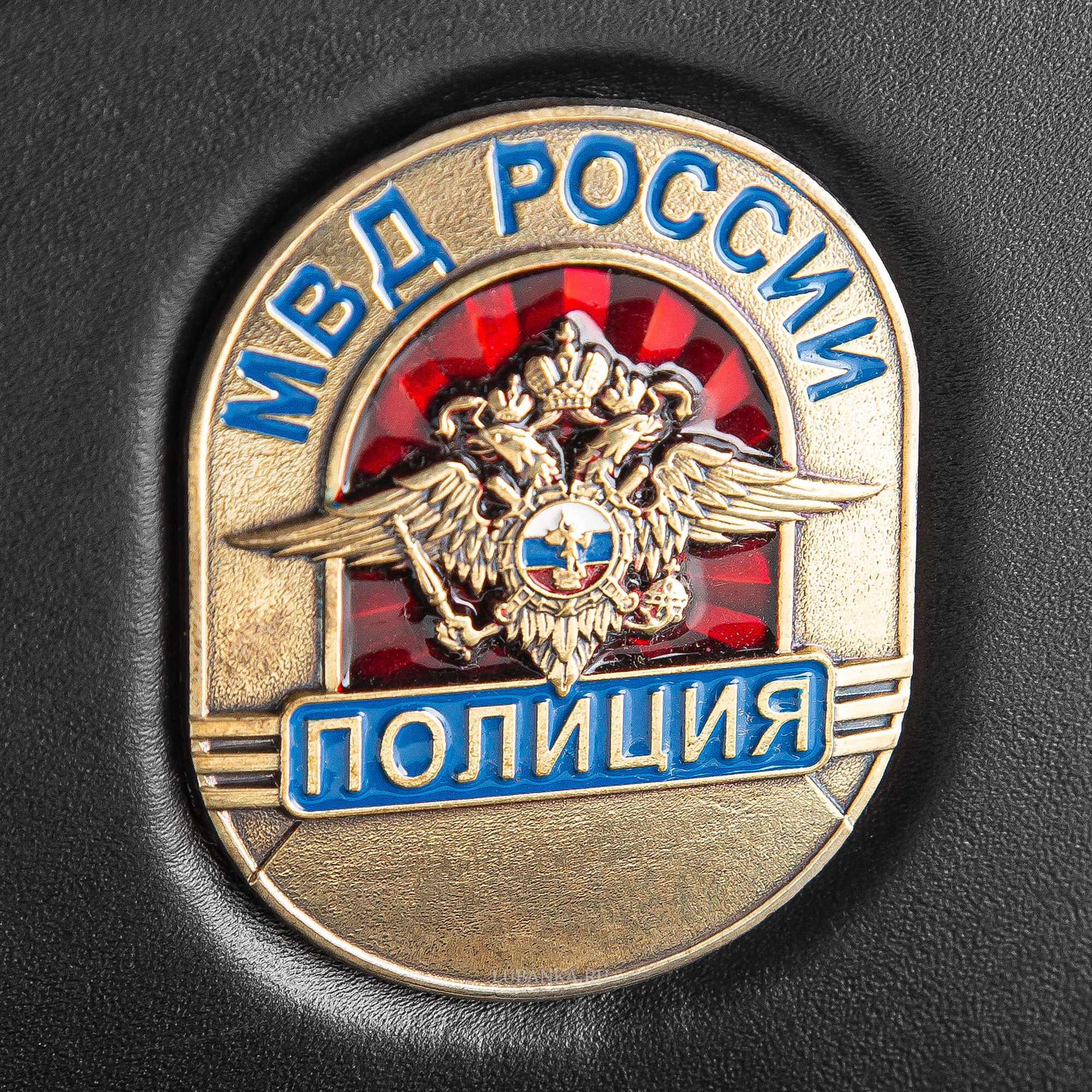 Обложка для удостоверения Полиция с жетоном чёрная